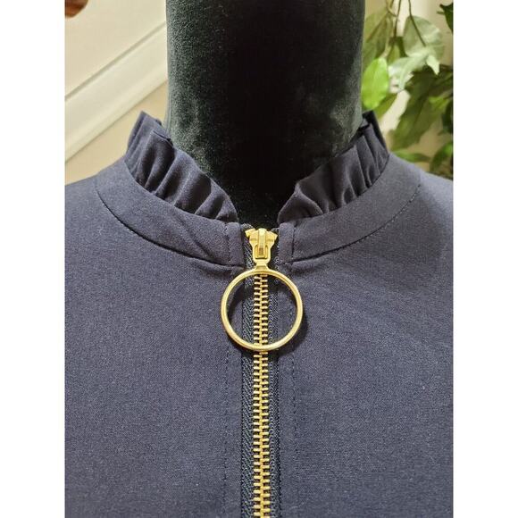 Sharagano Women Blue Polyester Round Neck 3/4 Sleeve Knee Length Dress Size 16 - Picture 10 of 12